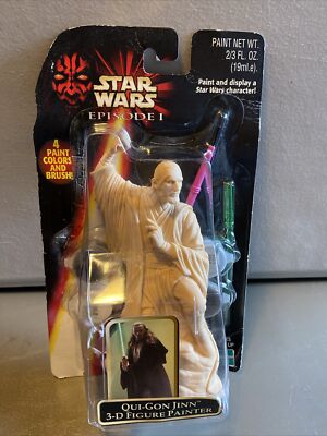 STAR WARS Episode I Qui-Gon Jinn Action Figure 3-D Painter - Hasbro 1998 NOS A2