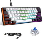 Snpurdiri 60% Wired Gaming Keyboard Blue Switches 61 Key Small Compact Cool LED