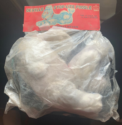 Vintage White DeVille stop-lite poodle Retro, Auto Hot Rod, Accessory, NOS, Rare