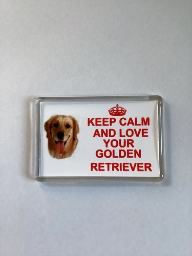 Golden Retriever Dog Fridge Magnet Keep Calm And Love Your Golden Retriever - Picture 2 of 3