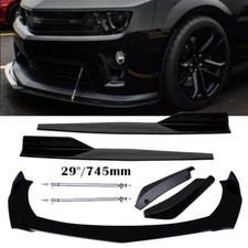 For Chevy Camaro Front Bumper Lip Spoiler Splitter Side Skirt Strut Glossy Black