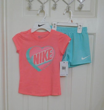NWT 2pc Nike Tropical Twist Heart Top  Shorts Set sz 5 6 or 6X