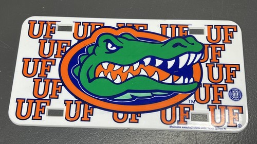 NCAA University Of Florida Gators Vintage Style White Car Tag Plate