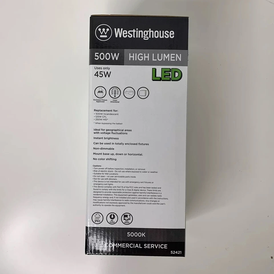 (2) Westinghouse 52421 45 Watt ED28 5000k 120-277V 500W High Lumen Filament LED - Image 3 of 4