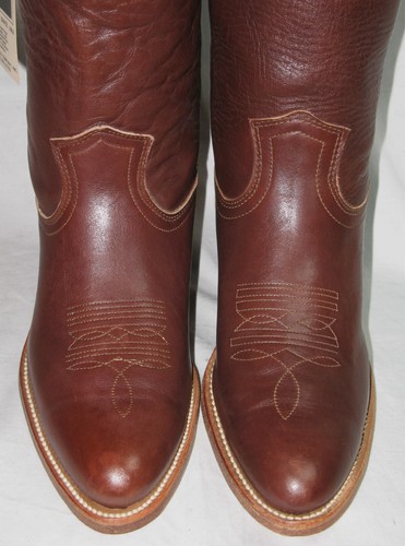 De Colección NUEVAS Botas de Vaquero del Oeste Old-Stock Frye Para Hombres Talla 9.5 D Cuero Marrón Hechas en EE. UU. - Imagen 6 de 20
