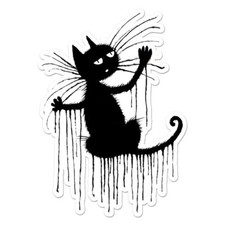 Black Cat, Vinyl Decal Sticker, Indoor Outdoor, 3 Sizes, 11587