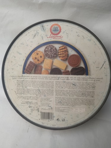 VINTAGE ADVERTISE TIN LITHO BOX LAZZAROANI BISCUITES COOKIES FRANCE COLLECTIBLE - Picture 8 of 12