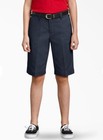 Dickies Girls School Uniform Classic Fit Bermuda Stretch Twill Shorts Size 5 New