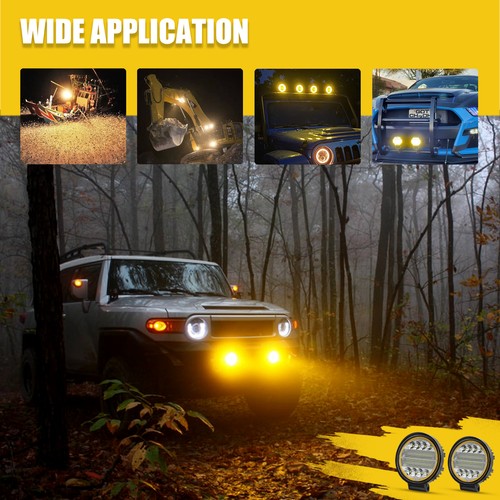 5 inch 200W Round LED Work Lights 4PCS Spot Flood Offroad Driving Fog Amber Lamp - Picture 14 of 14