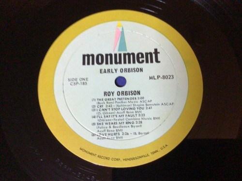 ROY ORBISON~early roy orbison MONUMENT 1964 ~ Mono ~ LP) Ex / (JACKET) Vg+ - Imagen 4 de 5