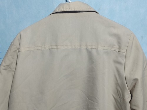 Vintage Blair Beige Poly/Cotton Jacket Faux Fur Brown Lined Womens L Warren PA - Picture 6 of 9