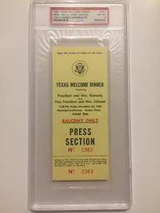 1963-Texas-Welcome-Dinner-PRESS-PASS-President-John-F-Kennedy-Assassination-PSA