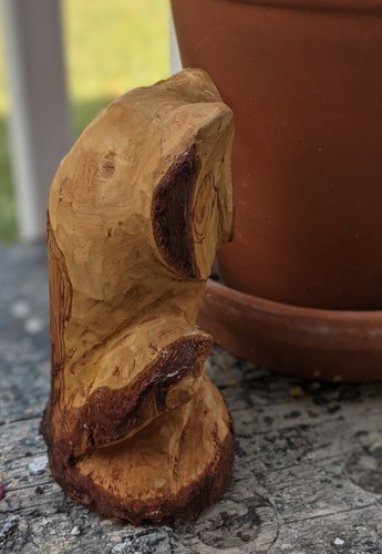 Vtg Wood OWL signed Mohr MCM 1978 Blond Hand Carved Figurine Signed 5.5” - Picture 6 of 9