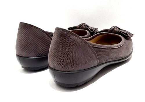 Hotter Jewel Lizard Size 4.5 UK Violet Purple Leather Comfort Flats - Picture 3 of 5