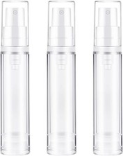 3pcs Empty Airless Pump Bottles Refillable Clear Travel Lotion Transparent