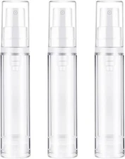 3pcs Empty Airless Pump Bottles Refillable Clear Travel Lotion Transparent 