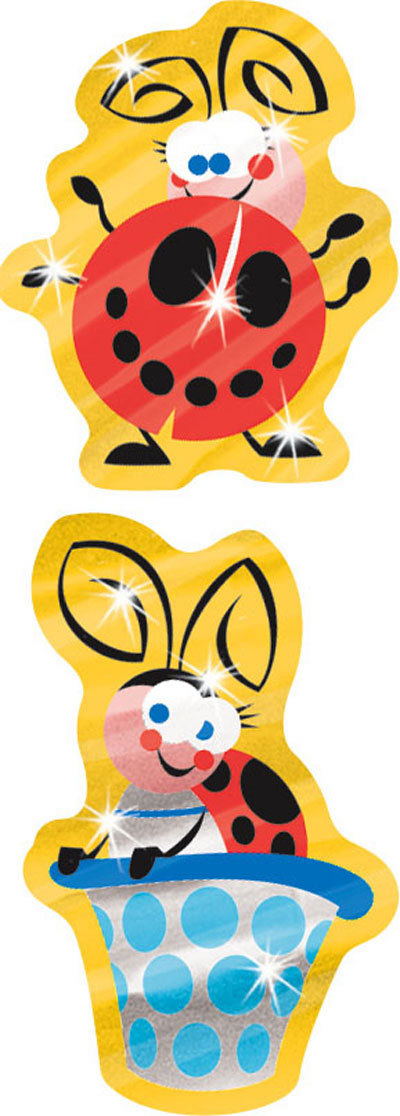 Lucky Ladybugs Foil Bright teacher Kids reward Stickers