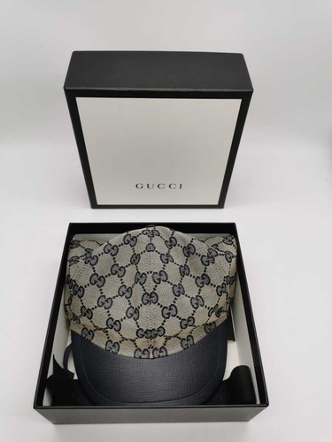 Gucci GG Pattern Logo Printing Splicing Baseball Cap Size L 56 Children’s Cap - Picture 6 of 12