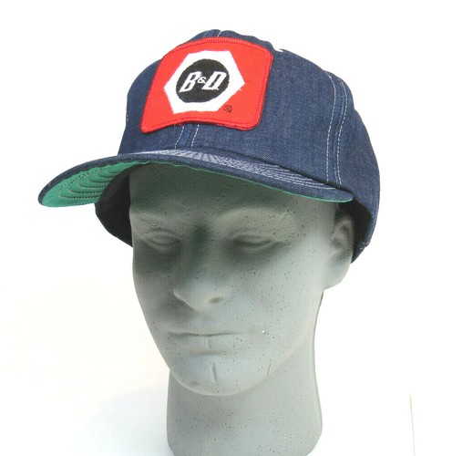 Vintage Black And Decker Tools Trucker Hat Snapback Blue Denim Dad Cap B&D Logo - Picture 10 of 12