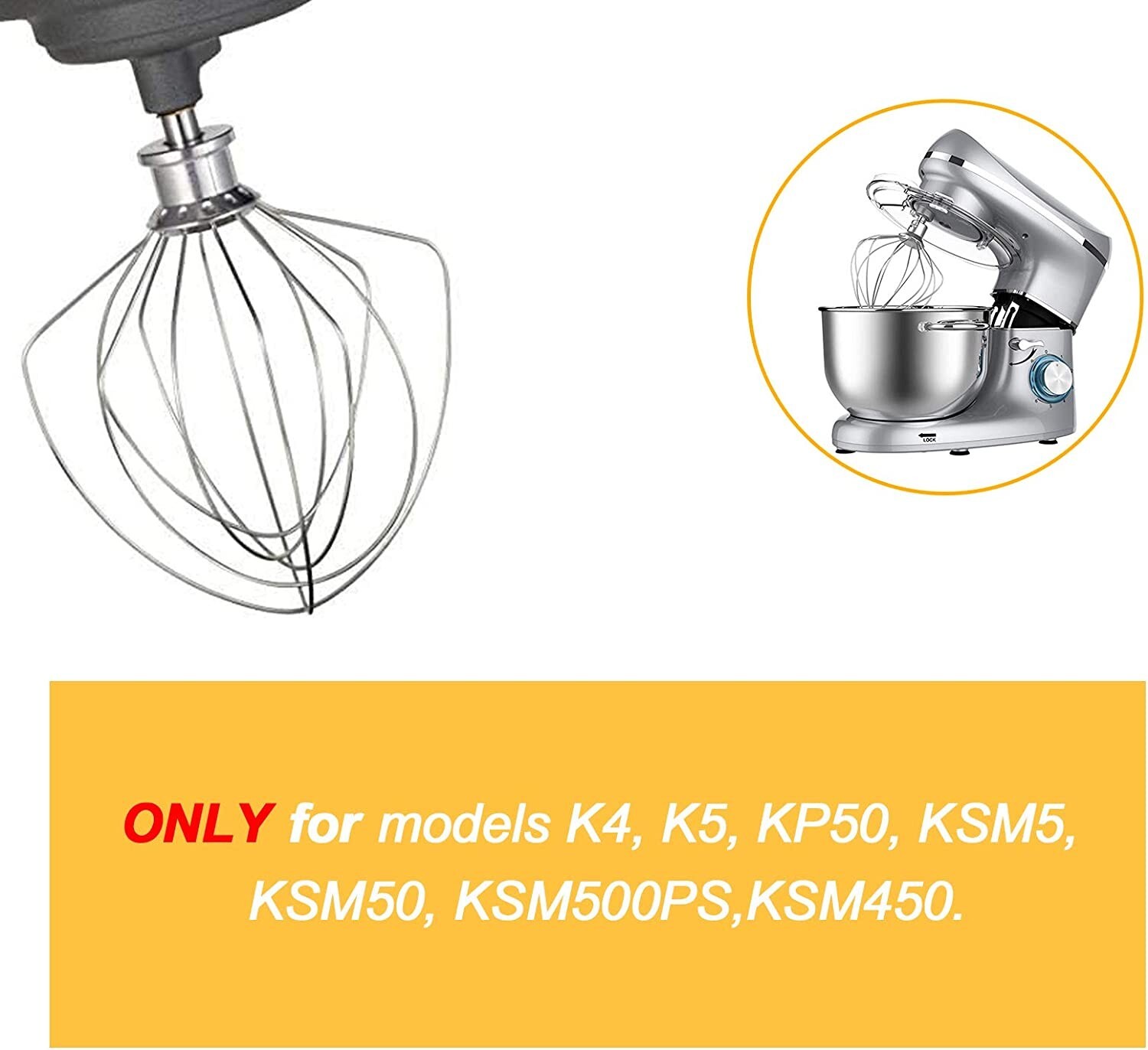 K5AWW 5 QT Wire Whip Stainless Steel for Whirlpool KitchenAid Stand Mixer eBay