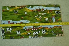 By 1/2 Yd, Large Colorful Farm Scene on Green Quilt Cotton/Alexander Henry,M5339