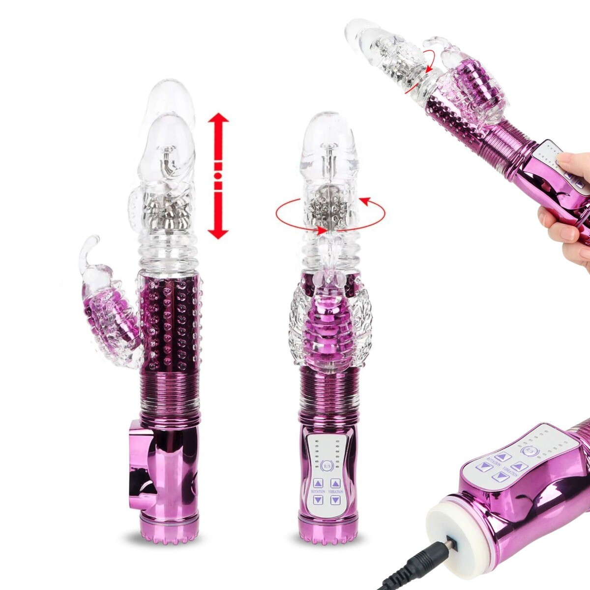 Maia AYLA USB Rechargeable Thrusting Rabbit Vibrator 24.4cm