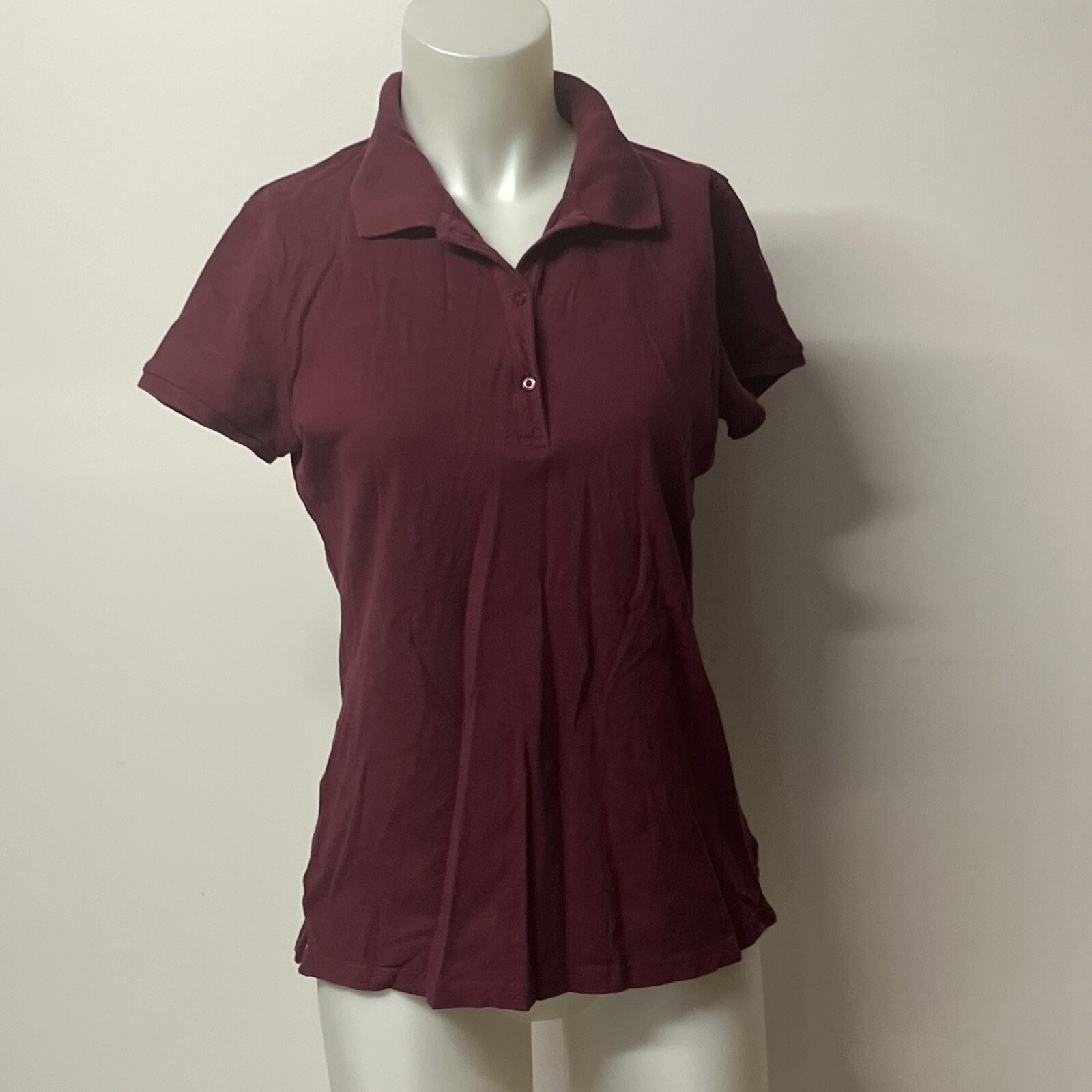 Arizona women’s burgundy short sleeve collared shirt stretch size large