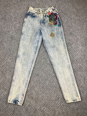 #ad Vintage LEE Students Denim Jeans 24x29 Teens Blue Acid Wash Lee Riders NOS $14.00