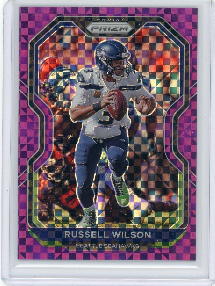 2020 PRIZM #294 RUSSELL WILSON "PURPLE POWER PRIZM" #11/49 (SEAHAWKS) 052525