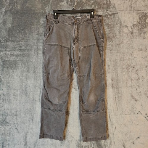 Carhartt Pants Mens 33x30* Grey Rugged Flex Relaxed Double Knee Canvas BN2802-M