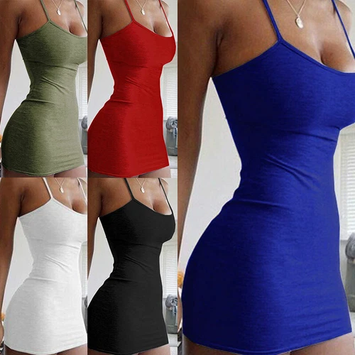 Sexy figurbetontes Damen-Mini-Trägerkleid Blumen Spaghettiträger Party Clubwear Kleid↷ - Bild 6 von 57