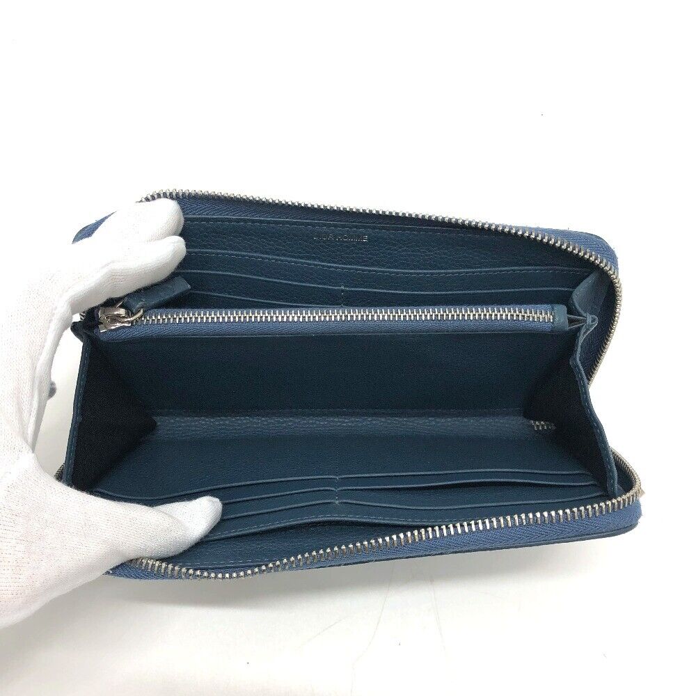 DIOR HOMME logo Zip Around Saif Long Wallet Leather Navy DIOR HOMME logo Zip Around Saif Long Wallet Leather Navy