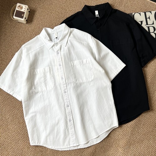 Summer Men's Short-sleeved Shirt Korean Loose Casual Cardigan Top Workwear Tops - Bild 2 von 17