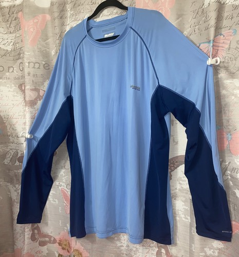 Columbia PFG T-Shirt Erwachsene blau Langarm Angeln Leistung Omni-Freeze Herren