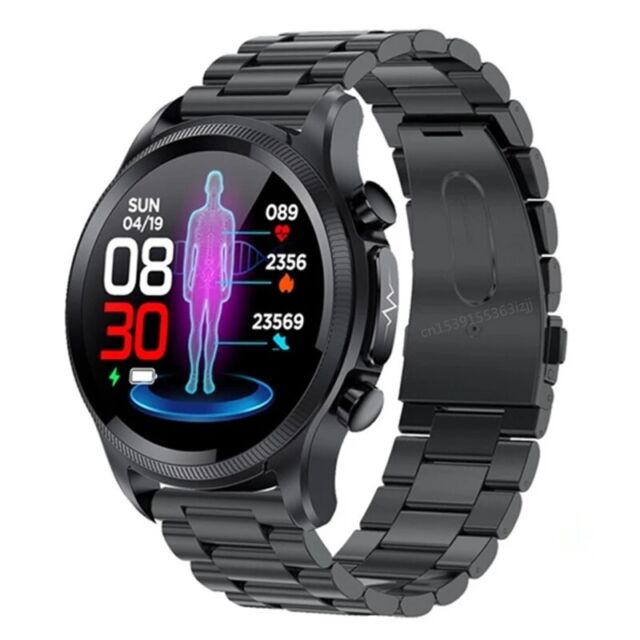 E400 ECG Smartwatch with Blood Glucose Temperature & Blood Oxygen Monitoring