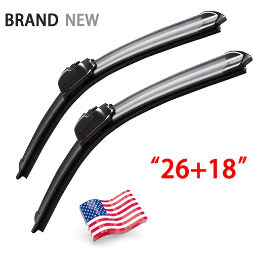26"+18" Windshield Wiper Blades- Front Left Right - Fits J Hook Wiper Arm - Foto 1 di 7