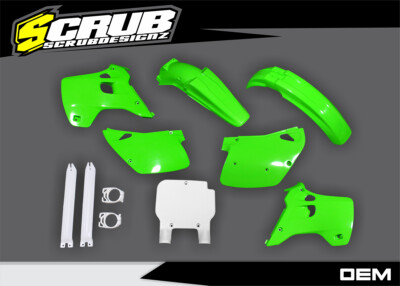 ツナギ　ワーゲン　専用 Kawasaki KX125 KX250 1992 1993 Green OEM color Plastic Kit with