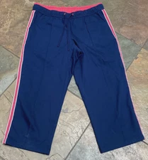 623 MADE FOR LIFE  Small x 21" Navy Blue w Red Trim  Active Crop Pants #49