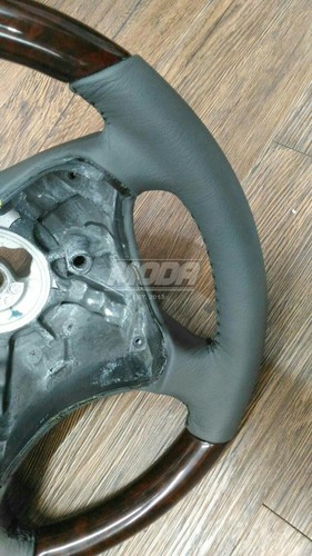 Volante Mercedes W210 00-02 E CLK G madera de nogal burl cuero gris - Imagen 4 de 4