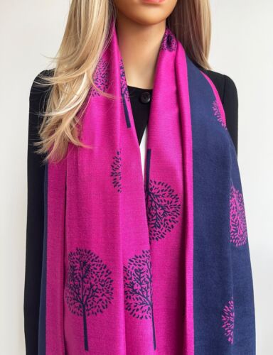Pink Tree of Life Blanket Scarf Oversized Pashmina Shawl Winter Wrap Long Large - Picture 141 of 163
