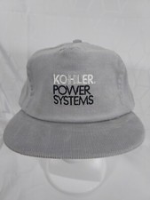 Vintage Kohler Power Systems Gray Corduroy Snapback Trucker Hat Cap MADE IN USA