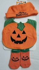 Little Me "My First Halloween" Baby Hat, Bib  Booties Set 0-12 M
