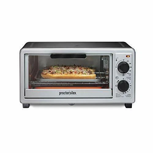 Proctor-Silex 31260 4-Slice Toaster Oven Black w/ Bake Toast & Broiler 