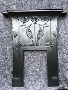 Large Art Nouveau Cast Iron Fireplace Fire Surround Uk Delivery