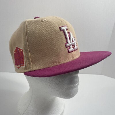 Men's New Era Los Angeles Dodgers 2020 World Series Mango Passion Size 6 7/8 Hat