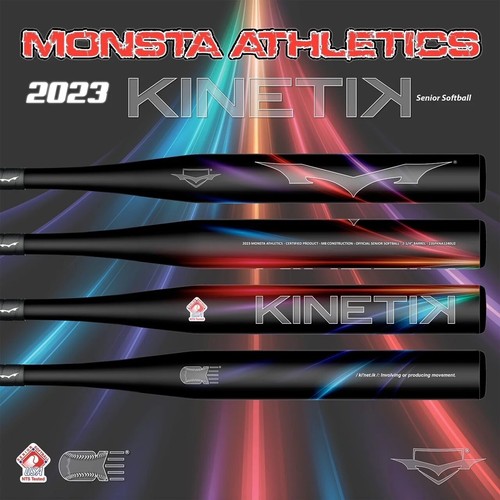 2023 MONSTA KINETIK SENIOR SLOWPITCH SOFTBALLSCHLÄGER 26OZ SSUSA END LOAD