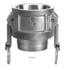 4" Type B Camlock Female Coupler x Male NPT 304 Stainless, Hose B400SS304
