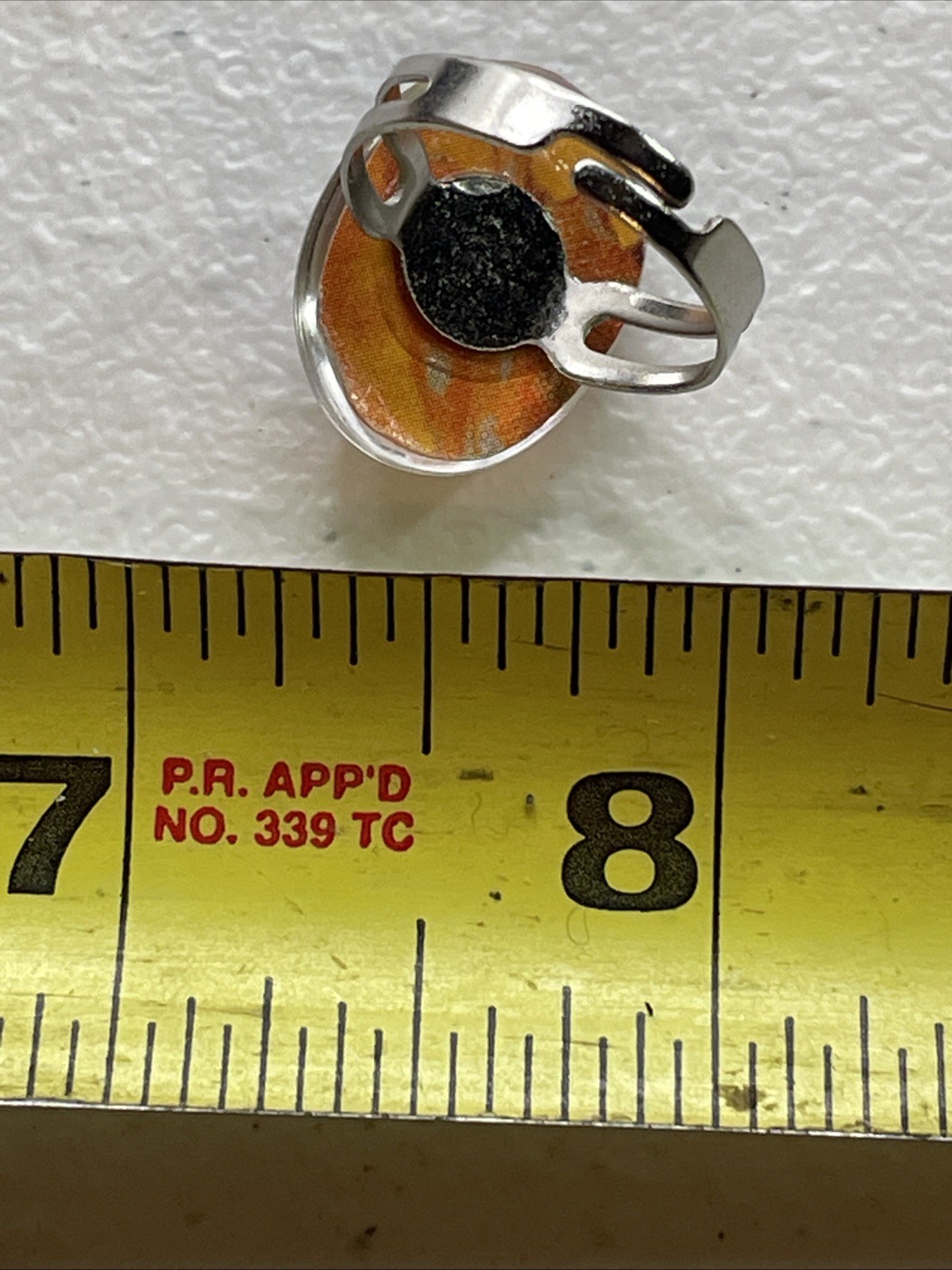 Ring Vintage Silver Toned Initial “M” Egg Shaped … - image 6