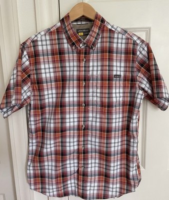 Eddie Bauer First Ascent Shirt Mens Med Classic Fit Plaid Red Hiking Button Down
