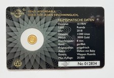 Anlagemünze 1/200 Unze Gold 9999 Elefant mit Baby